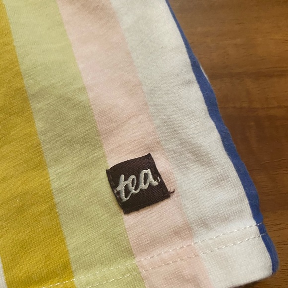 Tea Collection Ruffle Short Sleeve Striped Dress - Picture 3 of 5